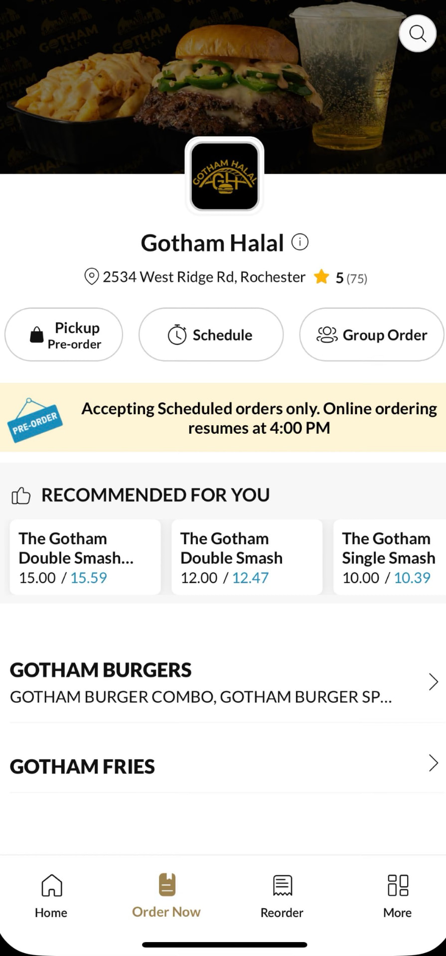 Gotham Halal mobile app shown on a phone